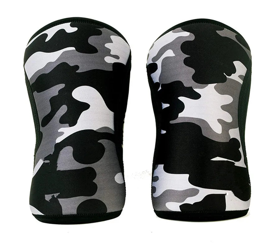 Paires de genouliers de camouflage noir et gris pour musculation et CrossFit