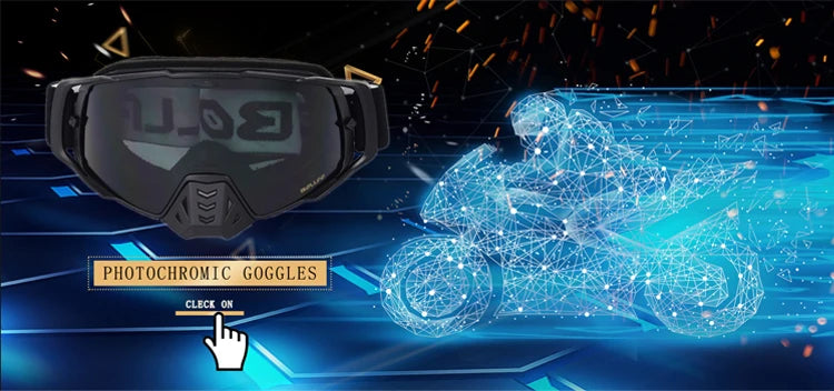 Dustproof Motocross Goggles with UV400 Photochromic Lens