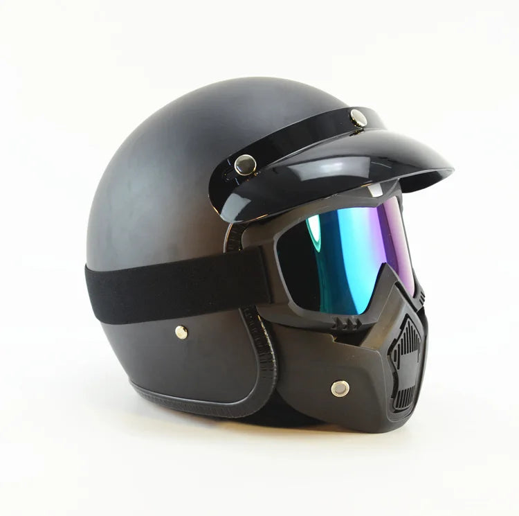 Protective Motorcycle Face Mask with Full-Face Goggles
