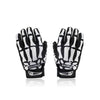 A pair of black and white skeleton print cycling gloves for outdoor sports