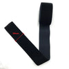 Black stretch velvet elastic headband shown from the side with a measurement mark.