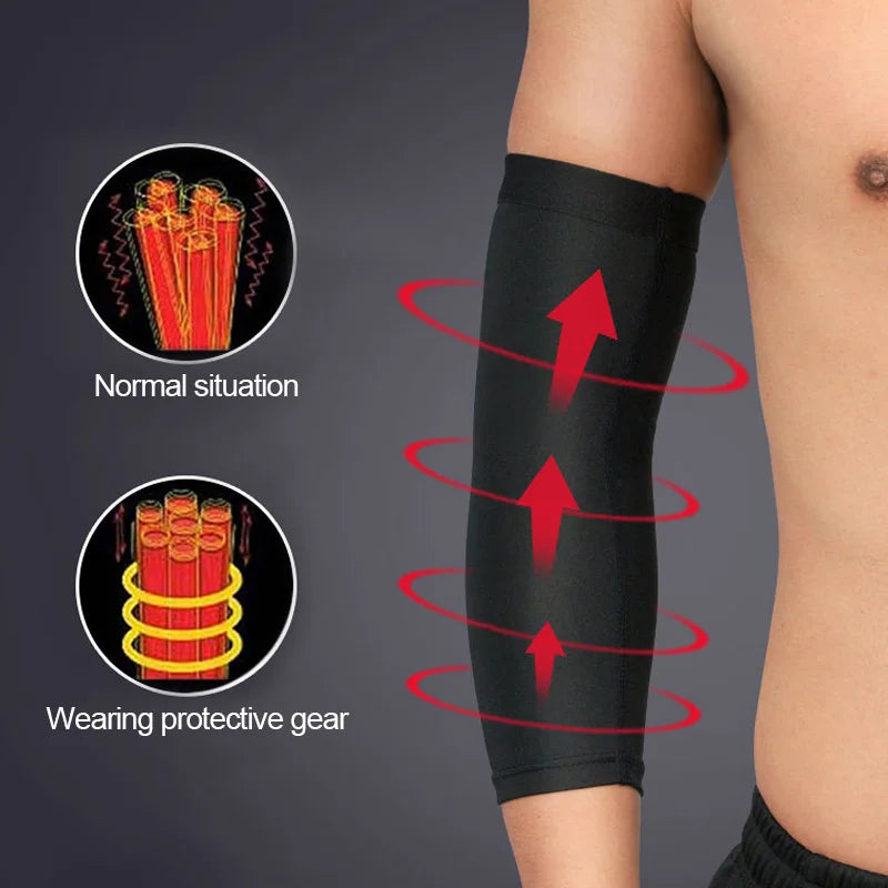 Démonstration d'une manchette de soutien sportif respirante pour la protection des articulations, montrant les situations nor