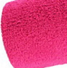 Nahaufnahme eines leuchtend pinken, flauschigen Sport-Handgelenksschnallens.