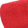 Nahaufnahme eines roten, strukturierten Sport-Handgelenk-Sweatbands.