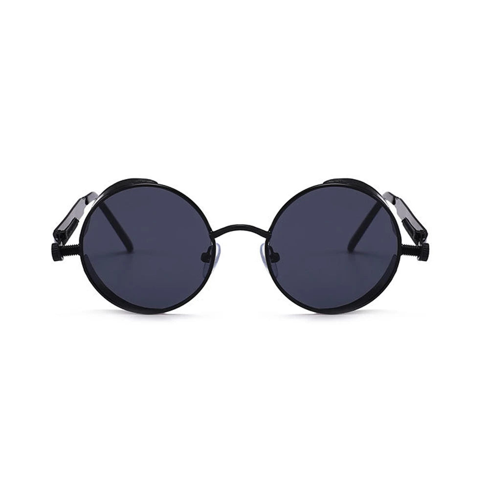 Steampunk Round Sunglasses with Alloy Frame and UV400 Protection