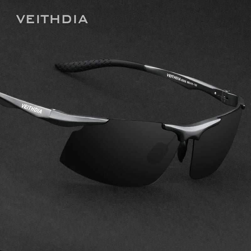 Rimless Polarized Sunglasses for Men | Lightweight Aluminum-Magnesium Frame with UV400 Protection