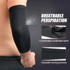 Manche de sport noir respirant, démontrant un tissu confortable et une couture exquise.