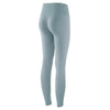 Light blue high-waist seamless yoga leggings shown from the back.