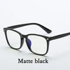 Matte black unisex square full frame optical glasses
