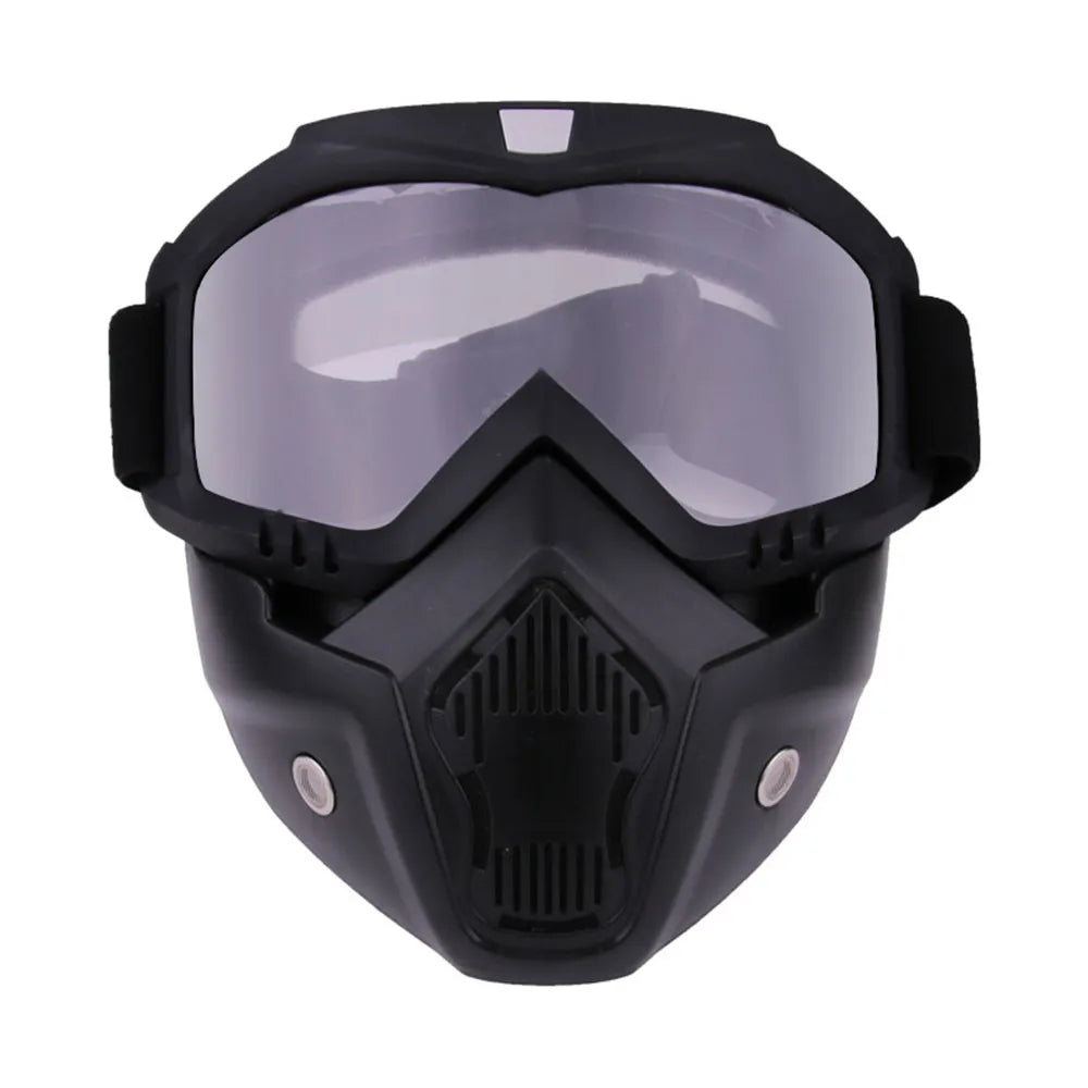 Protective Motorcycle Face Mask with Full-Face Goggles