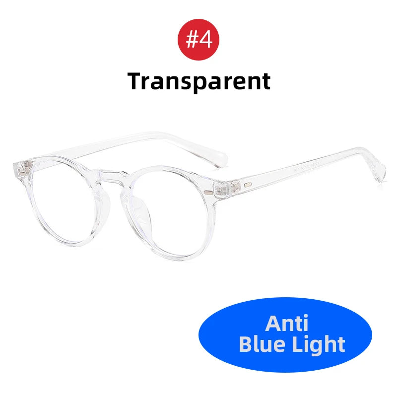 Transparent square frame glasses for men with anti blue light protection