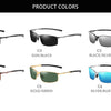 Polarized Square Sunglasses for Men with Metal Frame