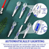 A set of lighted arrow nocks for archery showing both ON and OFF states.