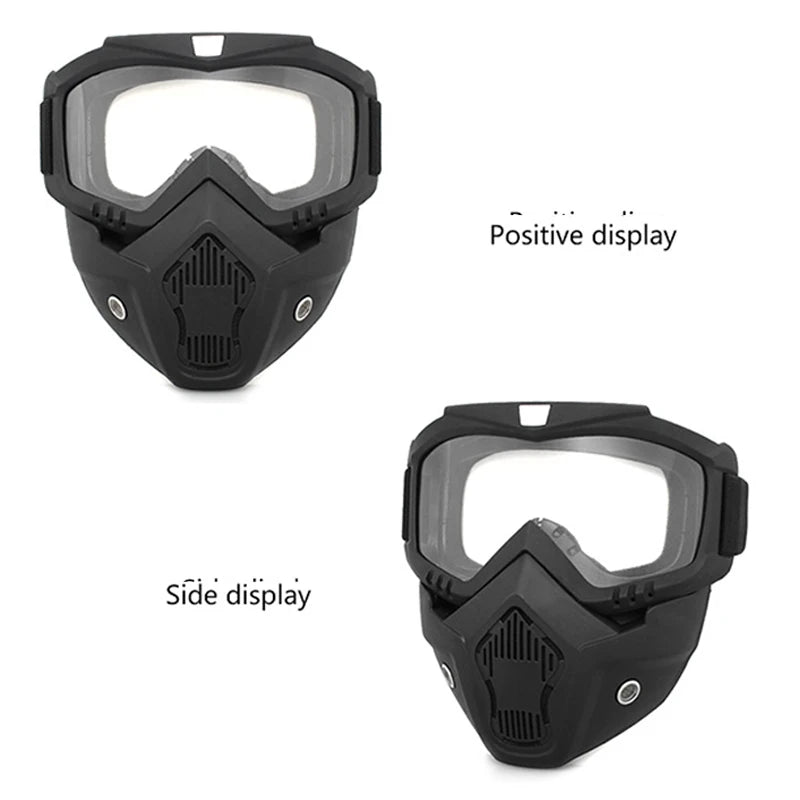 Protective Motorcycle Face Mask with Full-Face Goggles