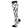 Black and white skull pattern medical grade compression socks for circulation and vein support
