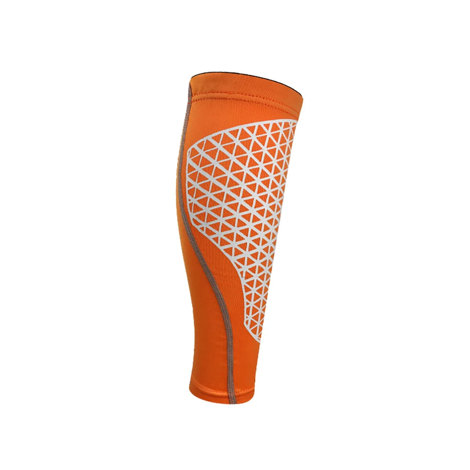 Orange Kompressions-Läppchen mit weißem geometrischem Muster.