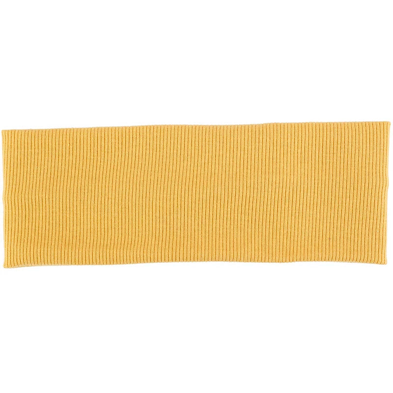 Diadema de algodón tejido amarillo sólido para el pelo.