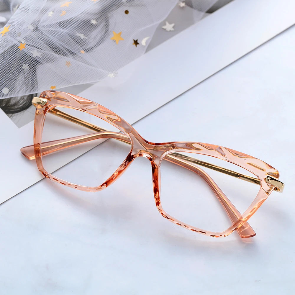 Vintage Cat-Eye Eyeglass Frames with Faceted Crystal Details
