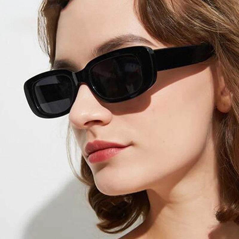 Retro Rectangle Sunglasses with UV400 Protection