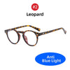 A pair of leopard print anti blue light square frame glasses for men.