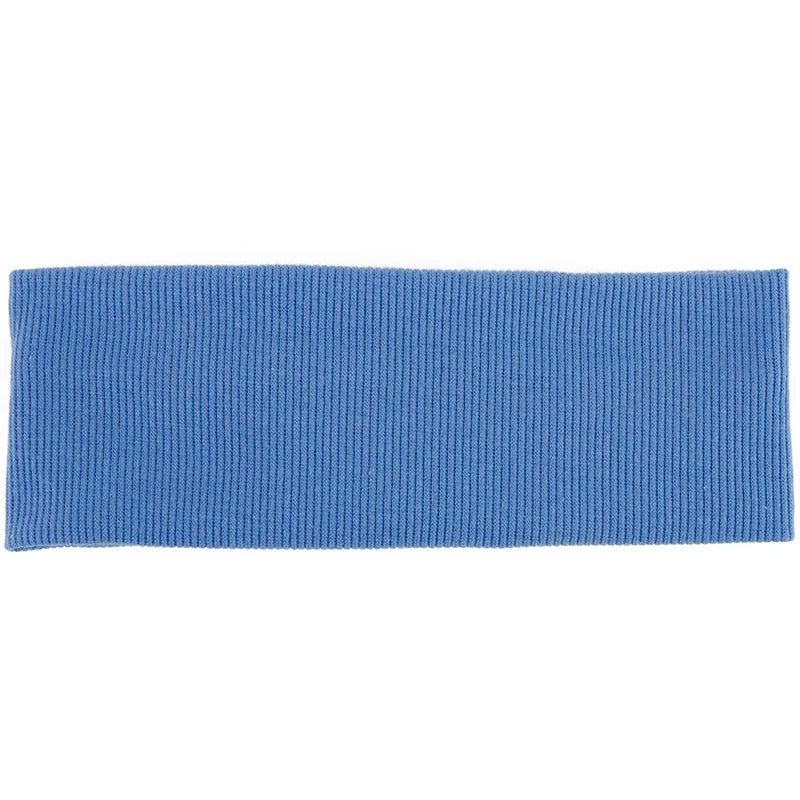 Diadema de algodón tejido azul sólido para el cabello.