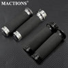Set schwarze und silberne Lenkergriffe für Harley Touring und Sportster Motorräder