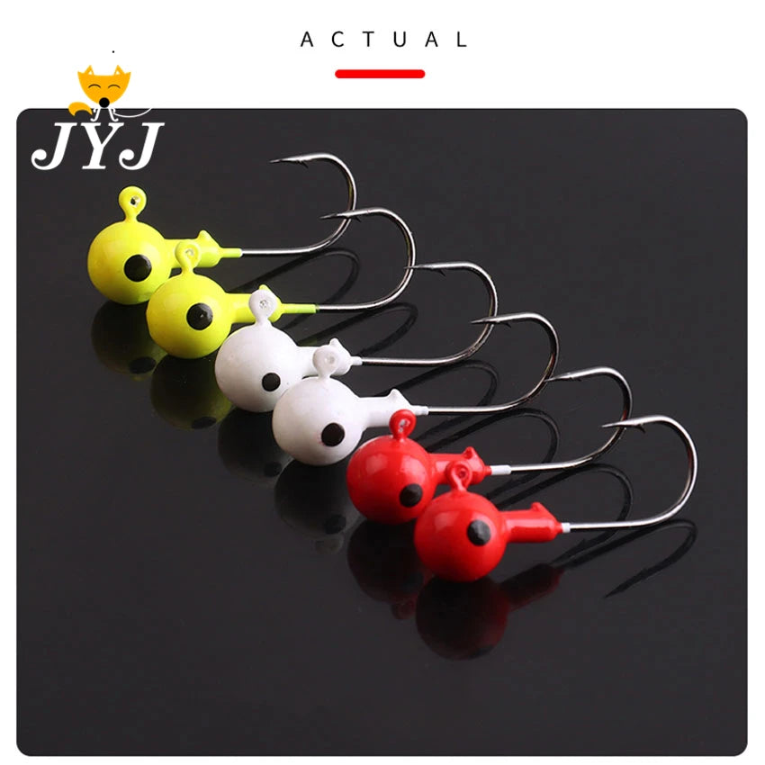 Colorful Fishing Jig Head Hooks with Soft Lure Compatibility