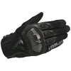 Black genuine leather motorcycle motocross gloves shown from the palm side