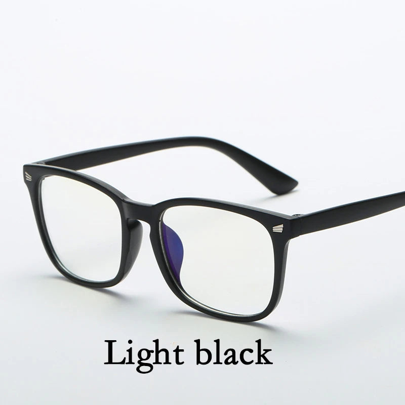 Light black unisex square full frame optical glasses