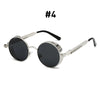 Steampunk Round Sunglasses with Alloy Frame and UV400 Protection