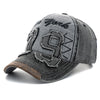 Vintage Washed Cotton Baseball Cap with Letter Embroidery
