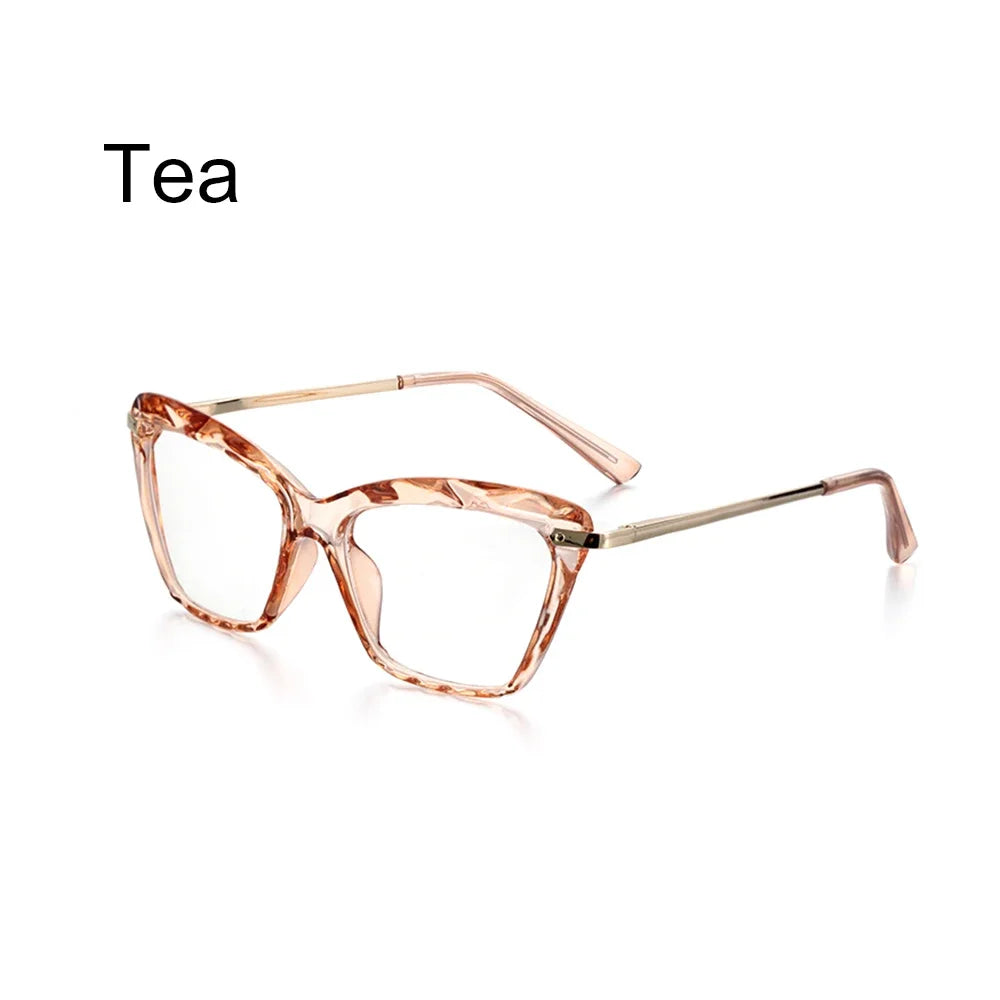 Vintage Cat-Eye Eyeglass Frames with Faceted Crystal Details