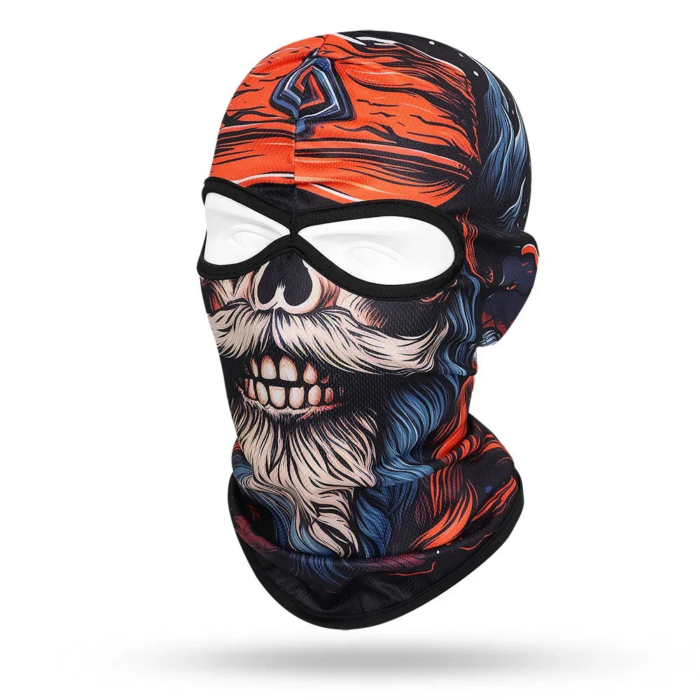 Skull Print Full Face Balaclava for Motorcycle & Outdoor Sports