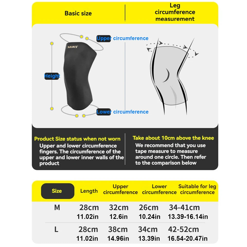 Diagram showing the size measurements for a leg circumference measurement of a knee sleeve product.
