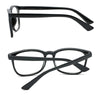 A pair of black elegant anti-blue light reading glasses shown from the front.