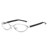 Retro Oval Sunglasses with Slim Metal Frame