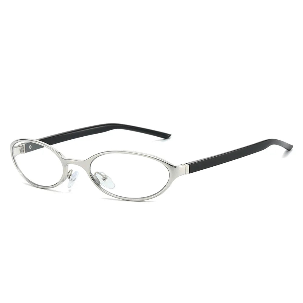 Retro Oval Sunglasses with Slim Metal Frame