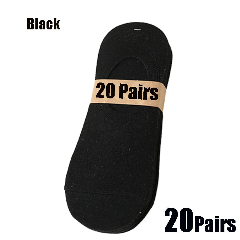 Black unisex breathable boat socks packaged in 20 pairs
