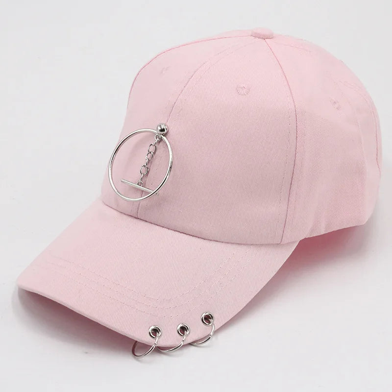 Classic Cotton Cap with Metal Ring Detail