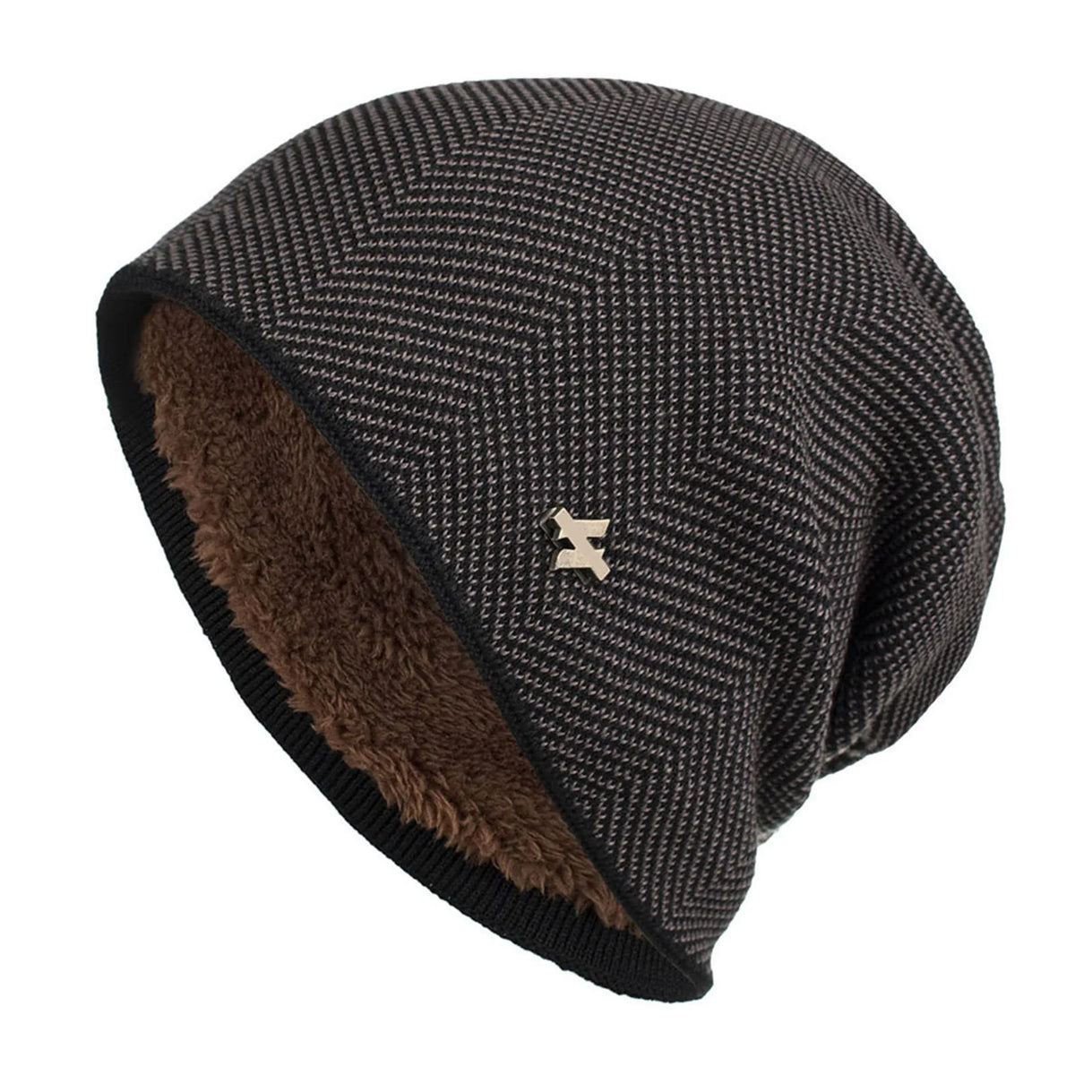 Fleece-Lined Knit Beanie Winter Hat