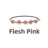 A delicate floral rose wreath crown headpiece in flesh pink.