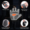 A set of breathable anti-slip gym workout gloves showing features like soft foam pads and a towelling panel.
