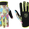 Gants de motocross colorés avec un motif de cônes à glace sur la paume et les doigts.