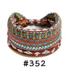 Boho knotted cotton headband in brown and teal geometric pattern