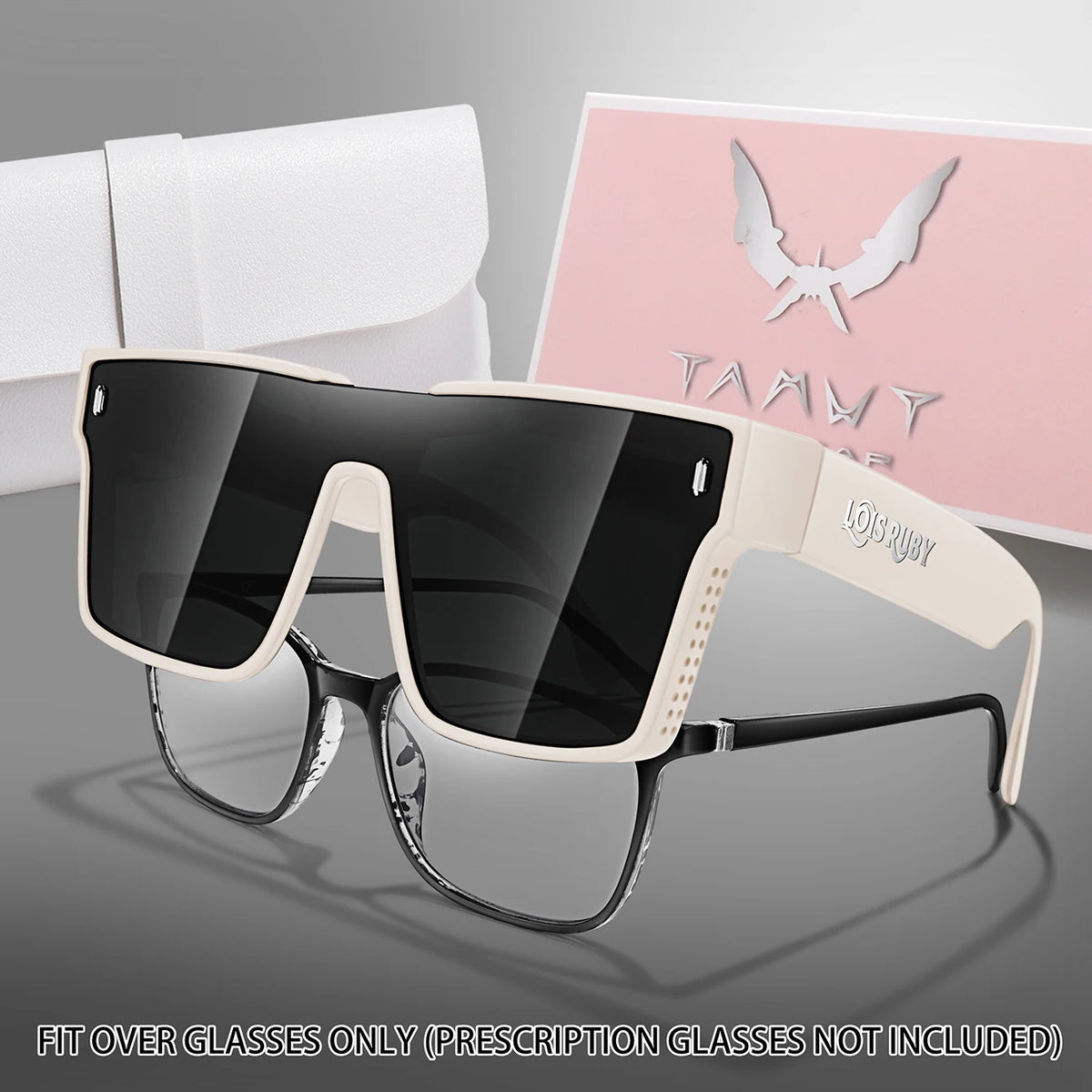UV400 Oversized Sunglasses with Protective PU Case