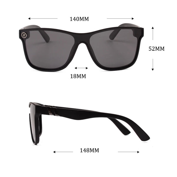 Retro Square Polarized Sunglasses with Mirror Lens