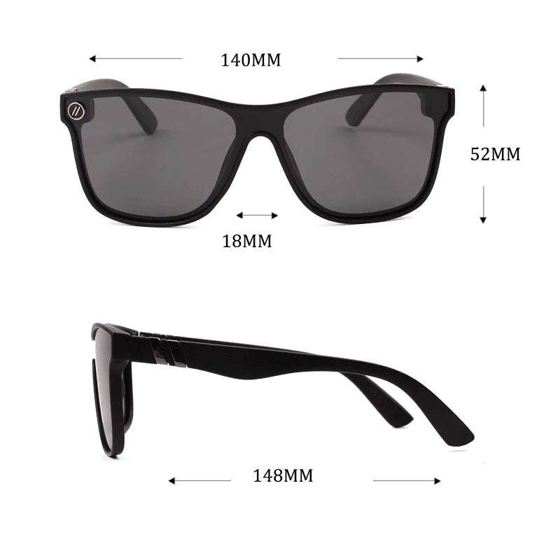 Retro Square Polarized Sunglasses with Mirror Lens