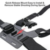 Black universal adjustable chest strap kit for mounting phones and cameras during sports.