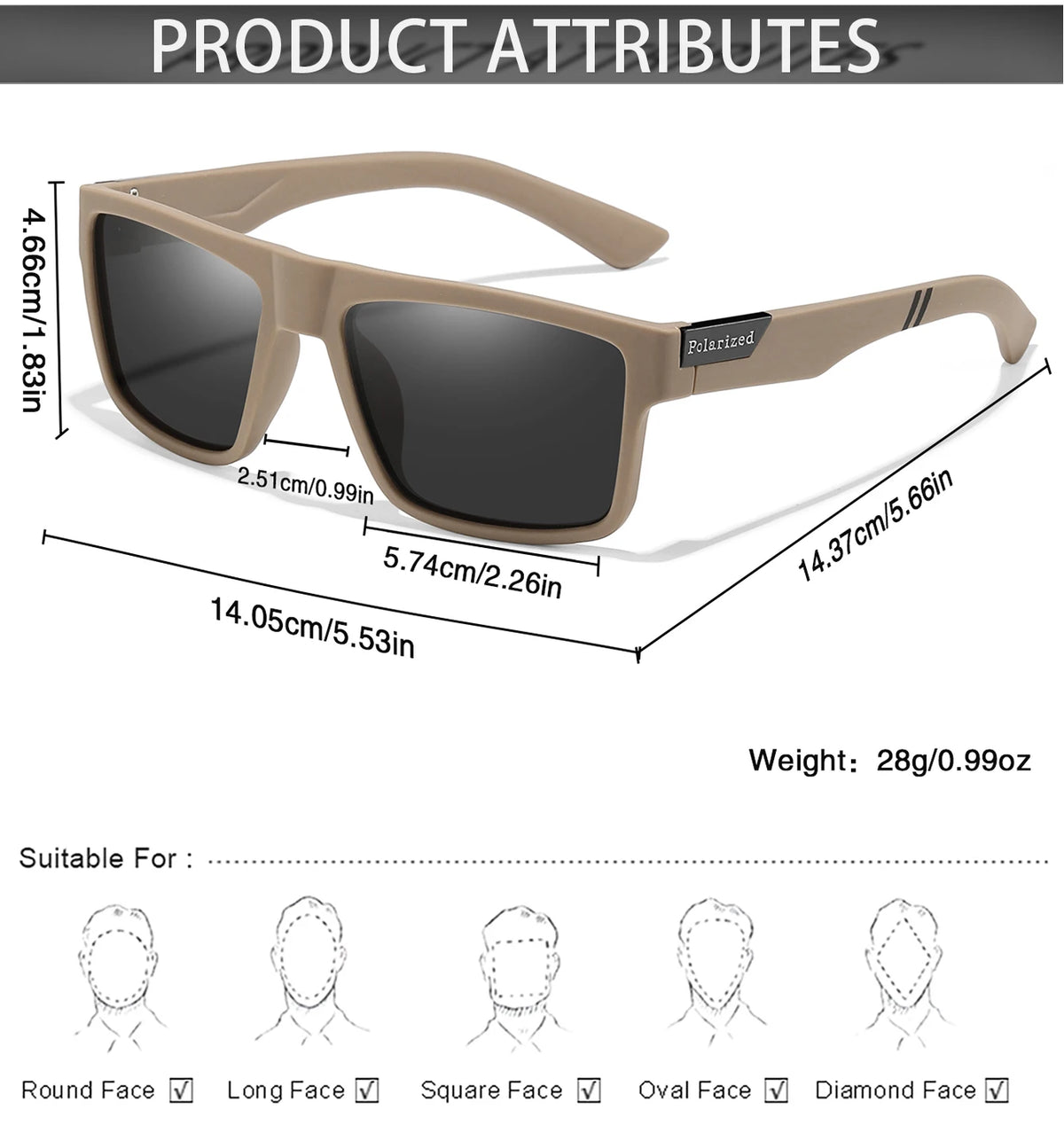 Polarized Square Sunglasses for Cycling and Outdoor Sports