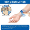 Diagram showing how to use anti-motion sickness wristbands by pressing the Nei-Guan point on the wrist.